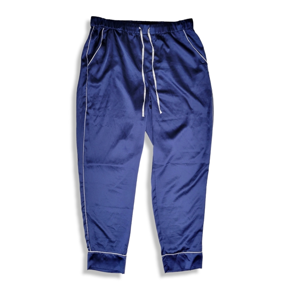 Victoria's Secret Satin Pajama Pants in Navy Size Medium